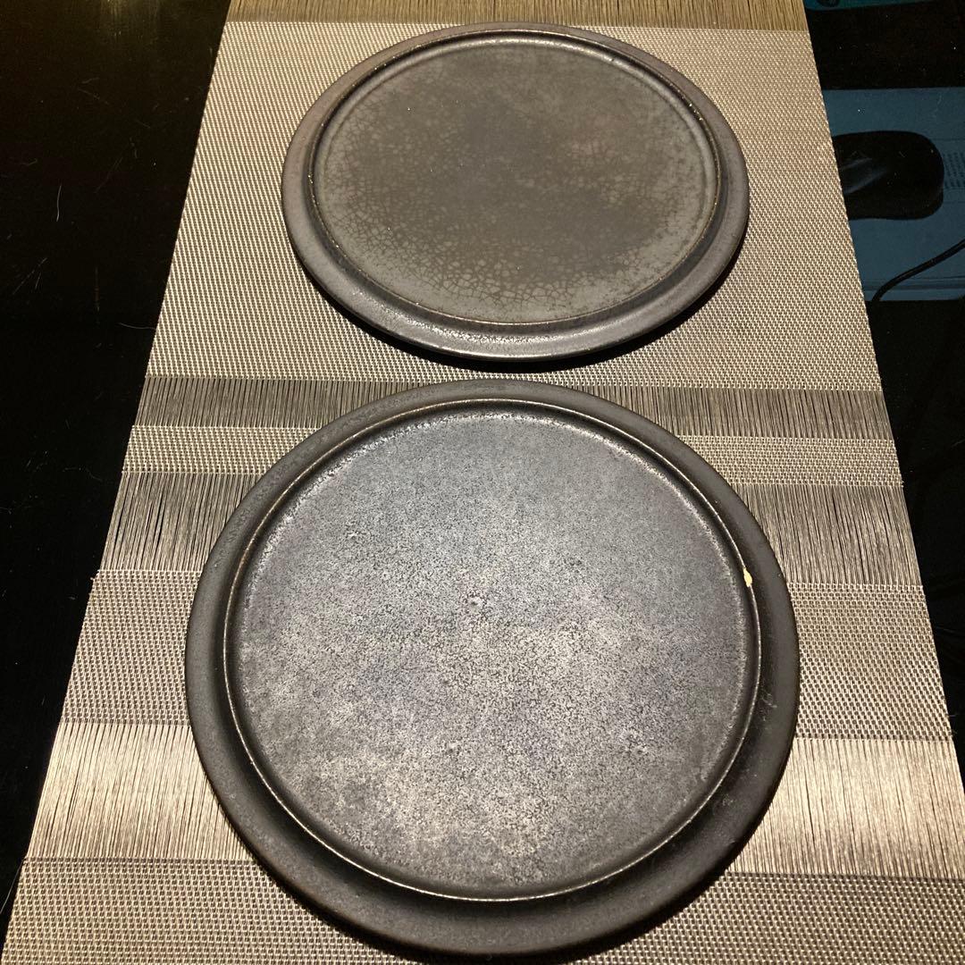 船串篤司　黒プレート　大皿　2セット