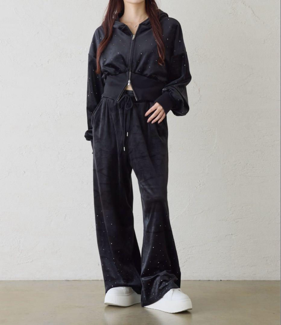 NICE CLAUP ビジュー　スウェット　セットアップ