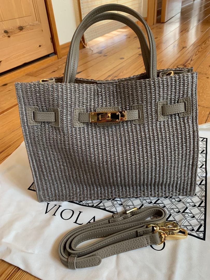 violad'oro ヴィオラドーロ　2way ラフィアシート　カゴバッグ
