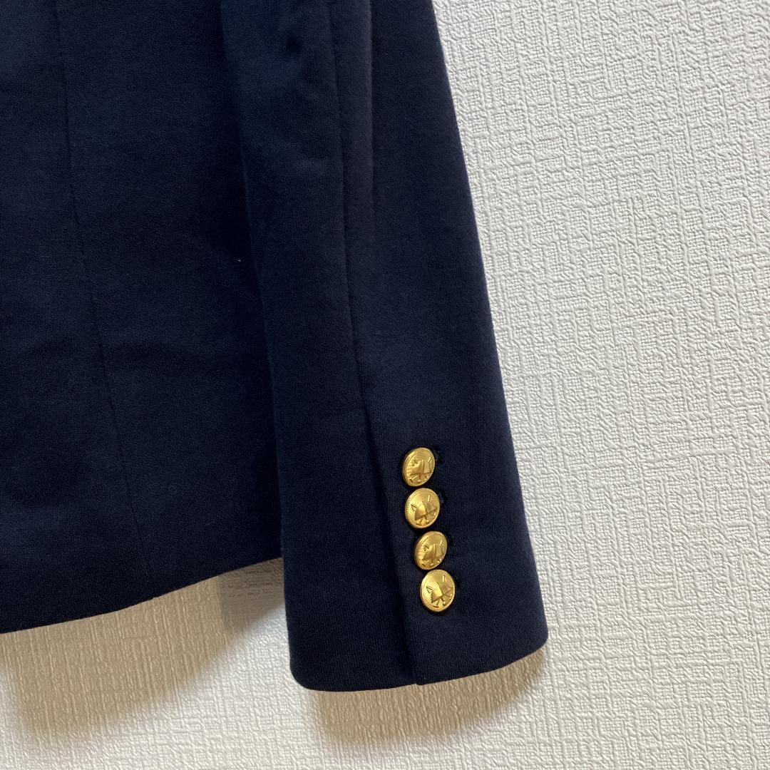 ラルフローレンスウェットテーラードジャケット金釦レディーストレーナー紺ブレザー