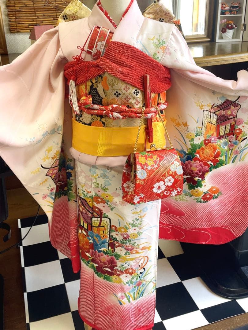 七五三7歳御所車草花文フルセット