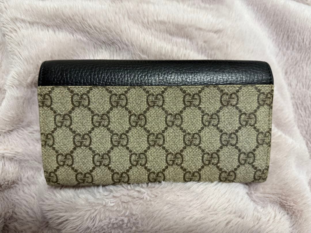 Gucci GGロゴ 長財布 黒/ベージュ