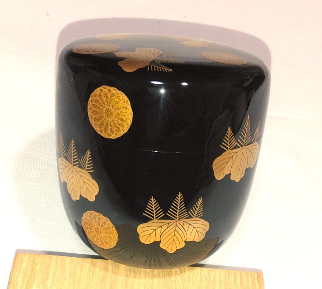 茶道具　加賀蒔絵師　中村宗悦作　菊桐蒔絵大棗　高台寺蒔絵大棗　未使用超美品！！