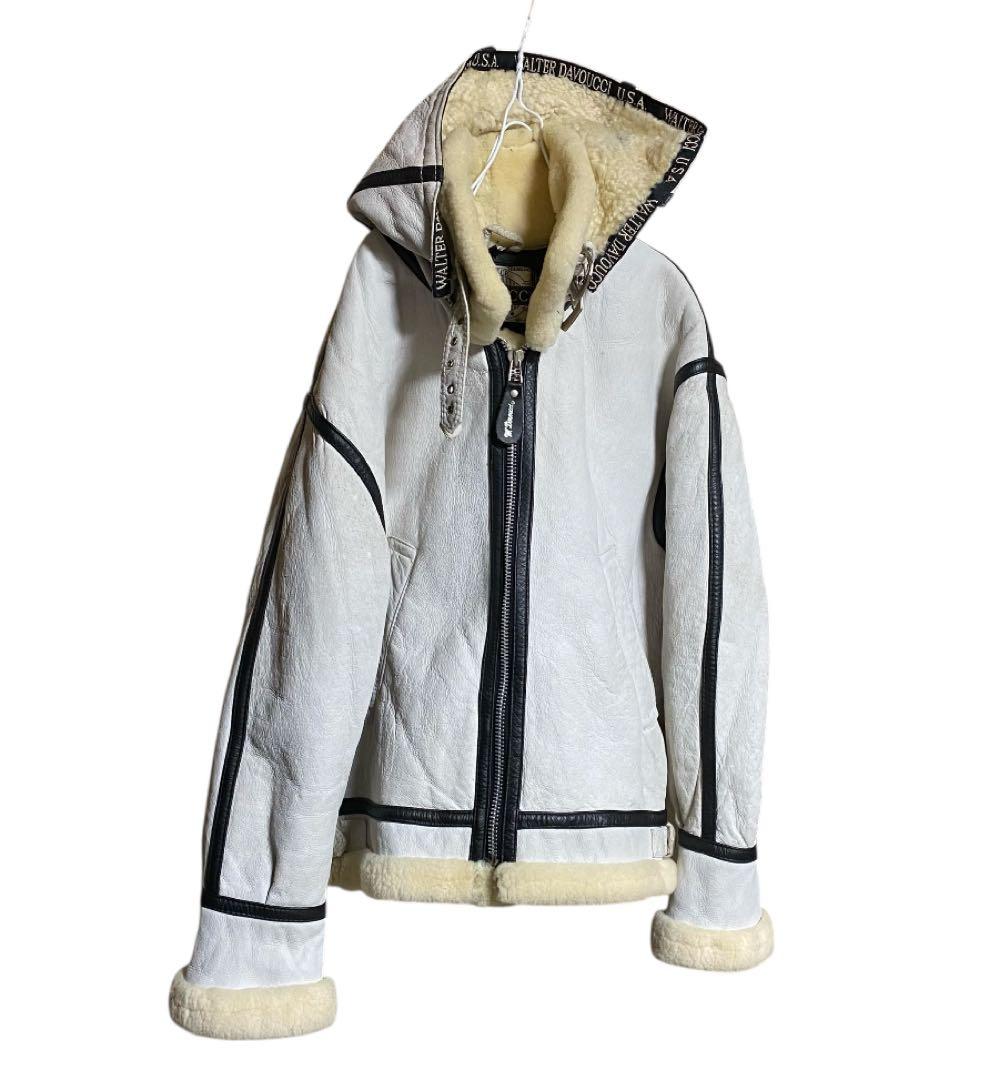 【90s】DAVOUCCI フード付き ムートン B-3