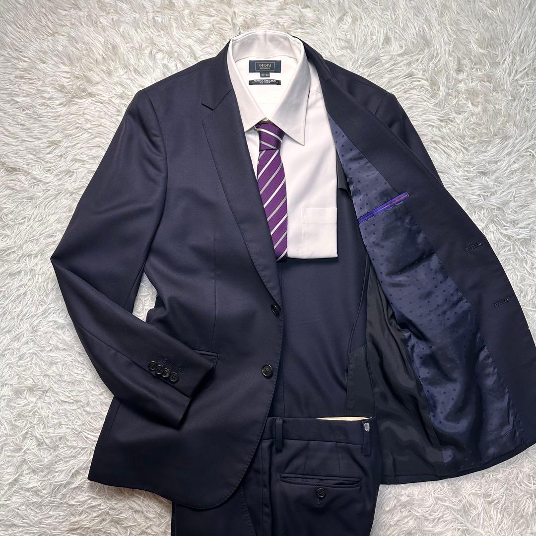 現行 良品 ポールスミス 水玉裏地 セットアップ ネイビー M