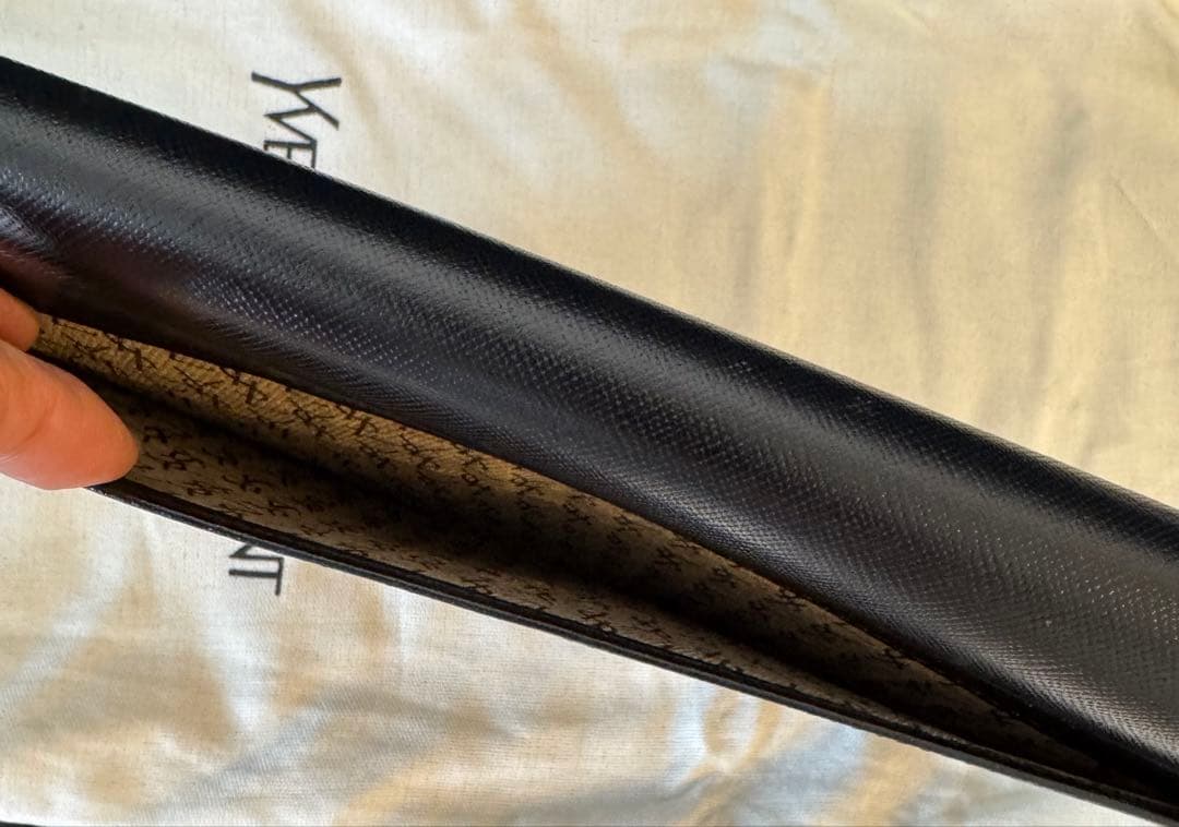 【希少】YSL イヴ・サンローラン ブラックレザー クラッチバッグ