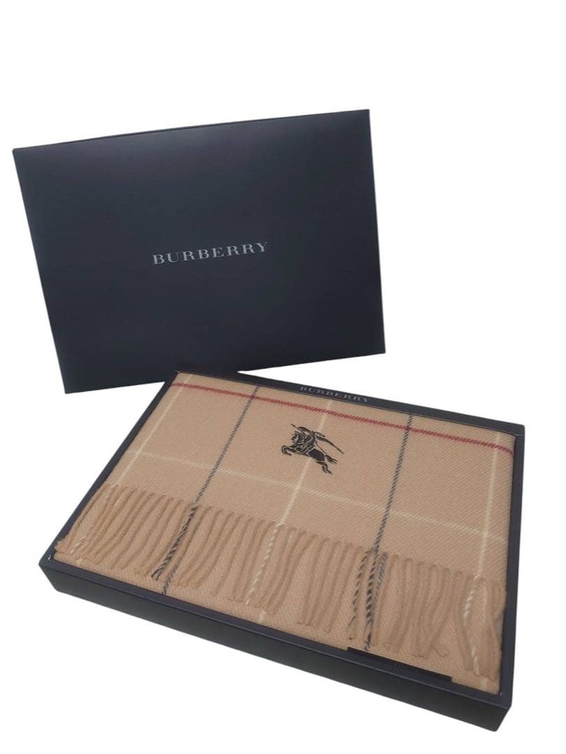 BURBERRY ひざ掛け 65cm x 120cm ウール100%