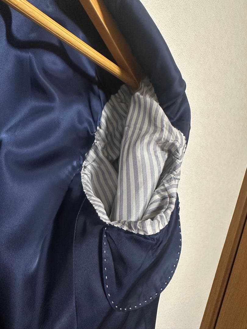 【着用3回極美品】TROJAN ロロピアーナSuper130 A4 濃紺　日本製