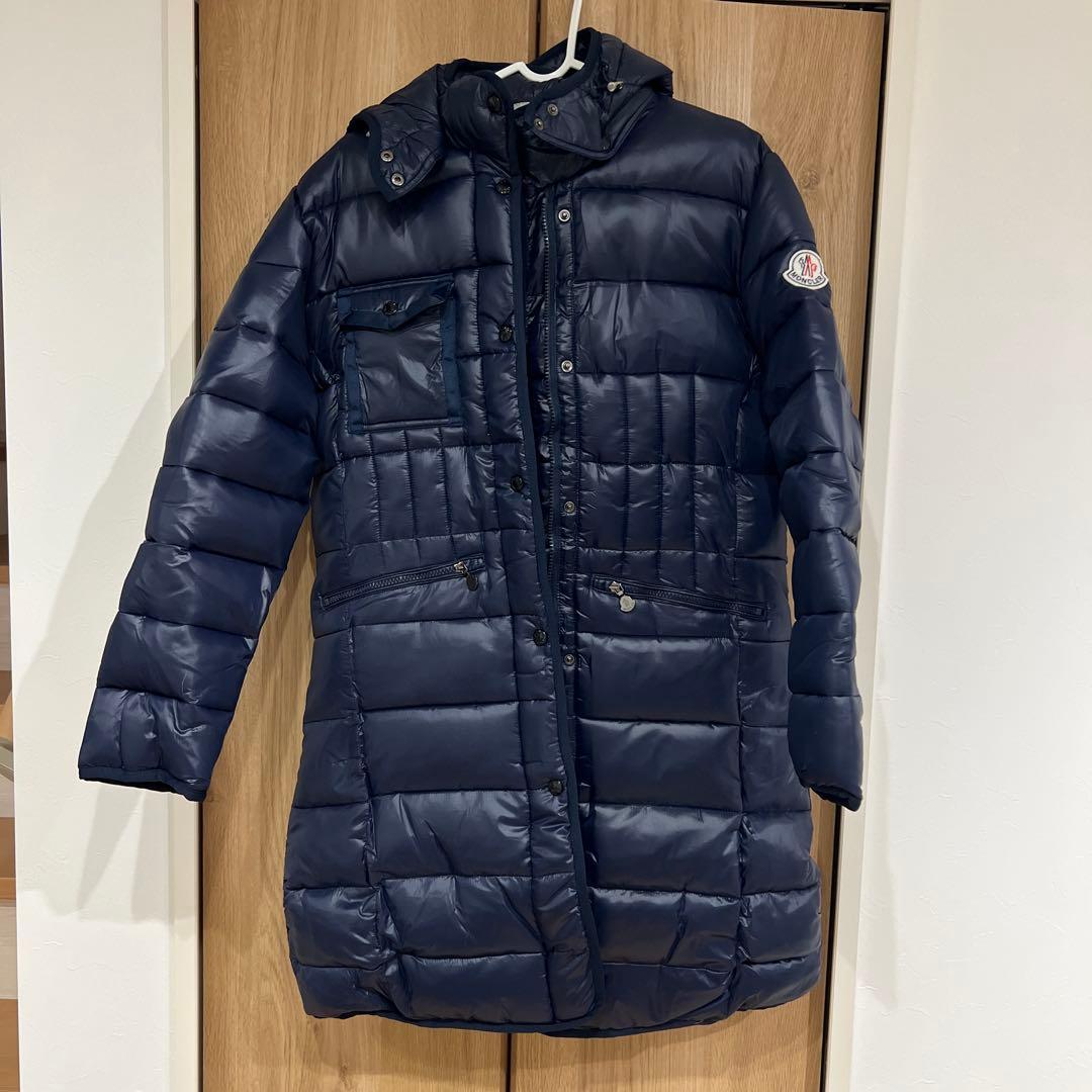 ネイビー ダウンコート フード付き