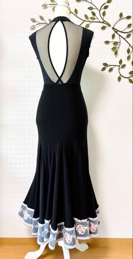 社交ダンス★新作★パーティー★レッスン★レオタード★スカート★ドット★シースルー