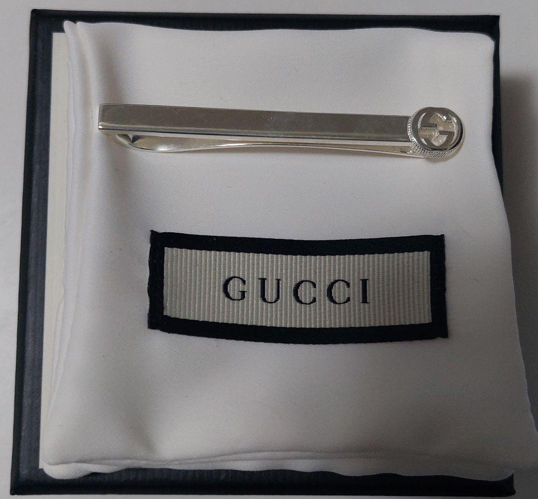 し*お様 GUCCI グッチ シルバー ネクタイピン 専用ボックス付き