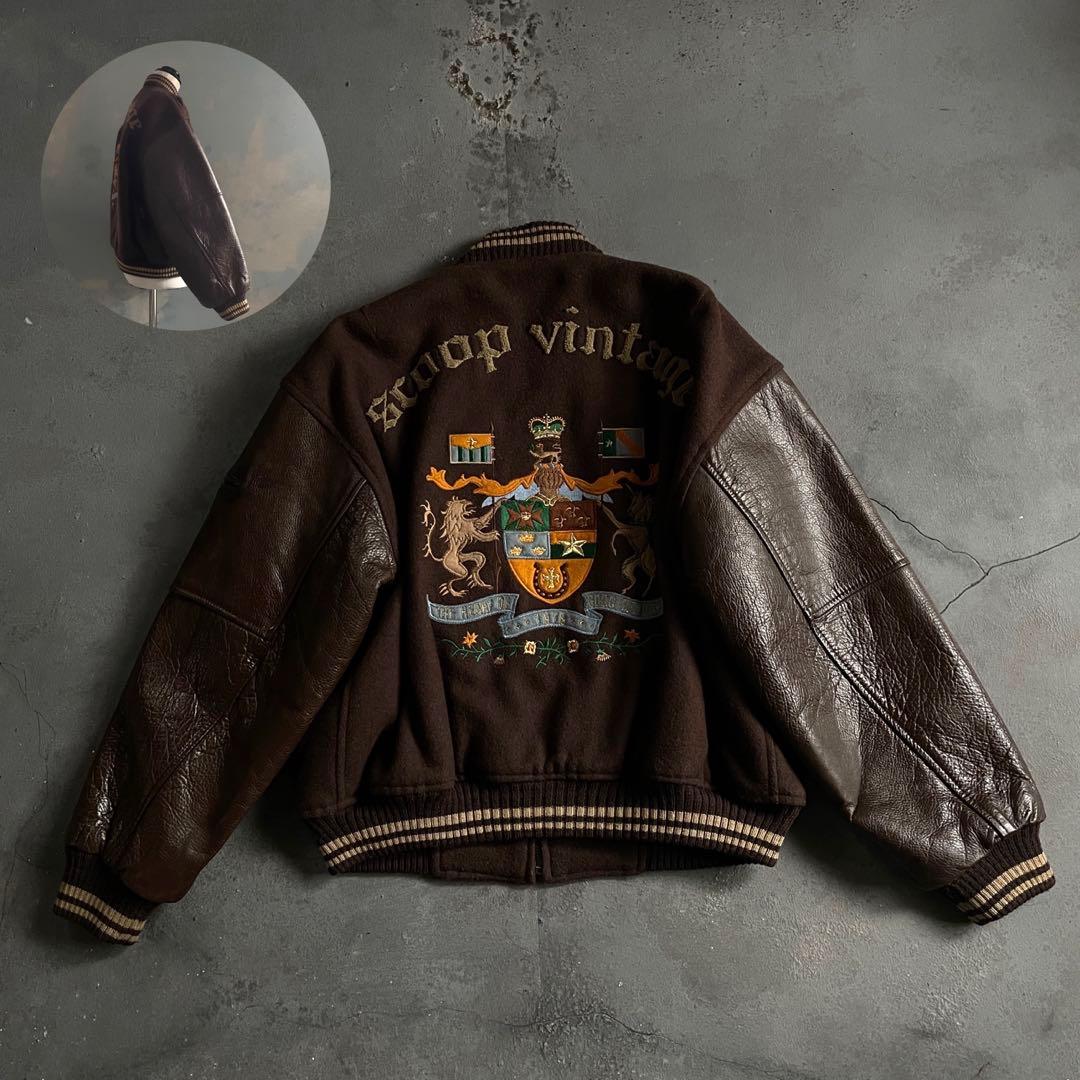 90's Scoop Brown“牛革“stadium jacket
