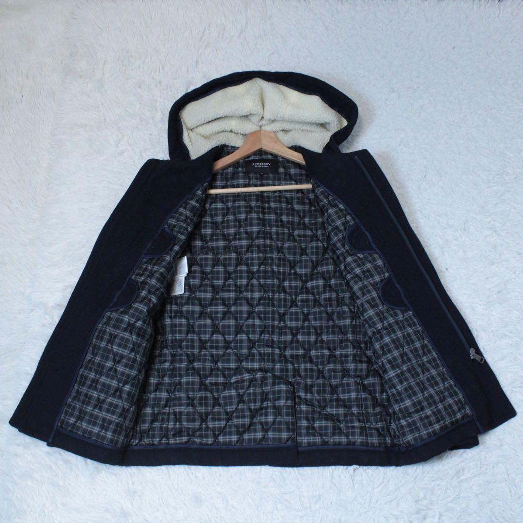 BURBERRRY バーバリーブラックレーベル ウール ダッフルコート M 紺