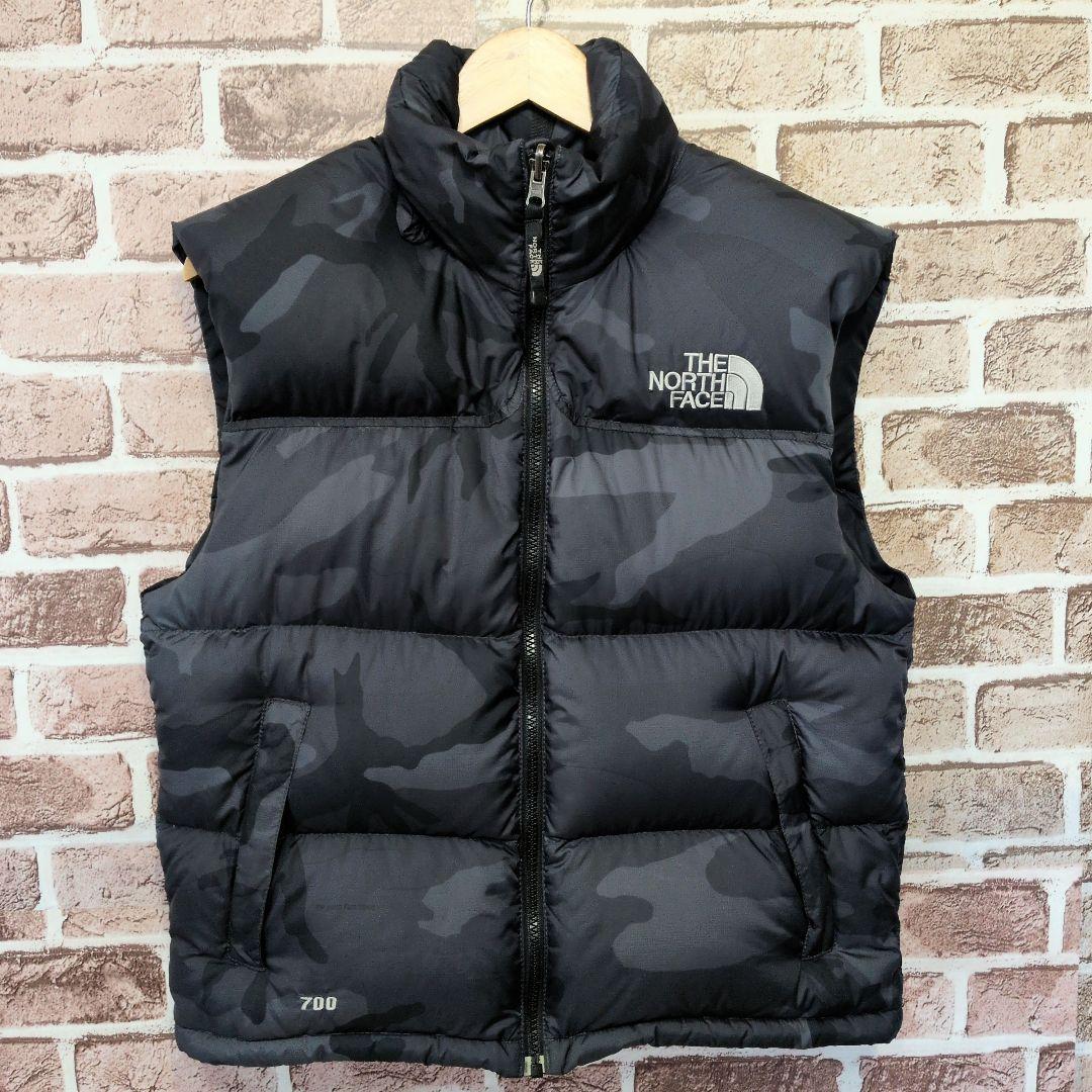 THE NORTH FACE センターロゴ刺繍 カモフラ ヌプシ ダウンベスト