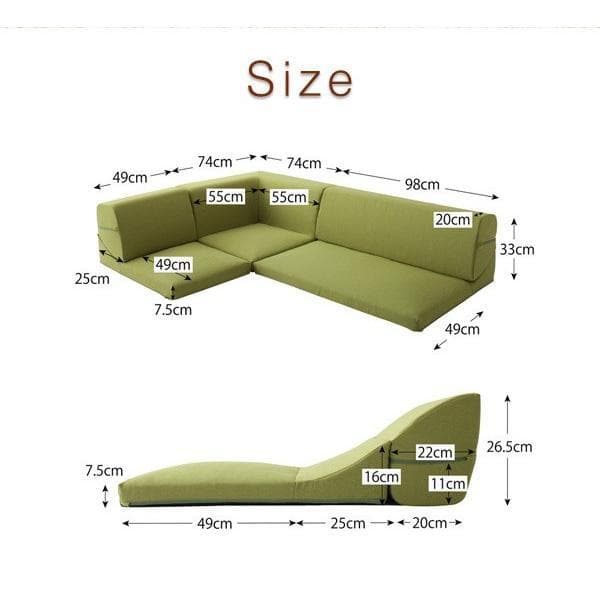 最安値！新品！送料込み！ ローソファー 3人掛け ソファーベット カウチ 16