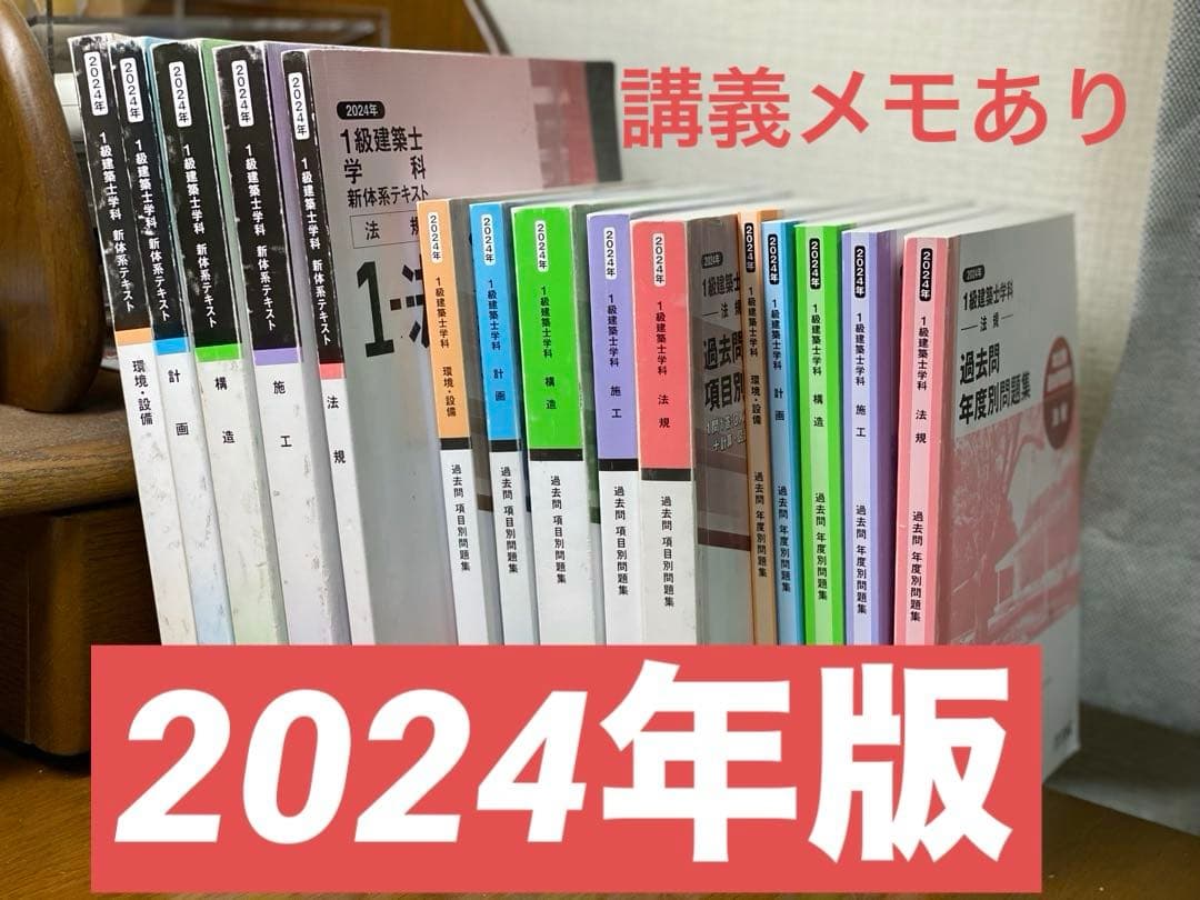 【重要箇所マーキング】一級建築士 TAC 2024年度試験対策テキスト、問題集