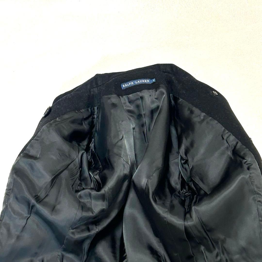 【美品】ラルフローレン　Pコート　ウール　カシミヤ混　ブラック