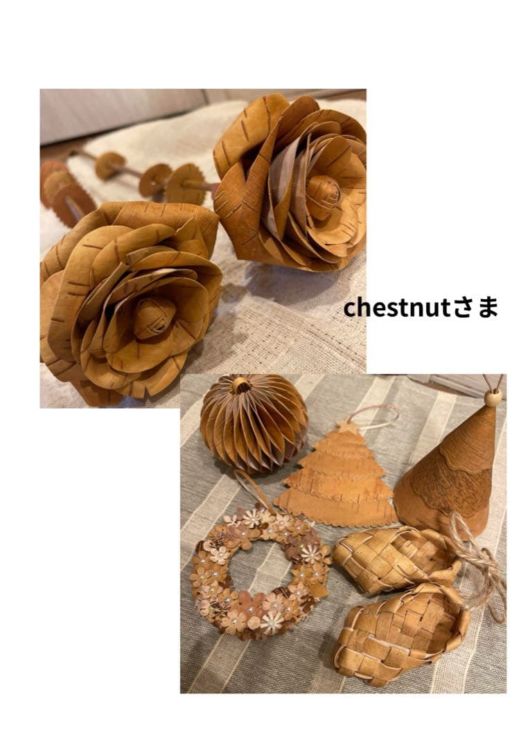 白樺の薔薇2本セットとお花のリース