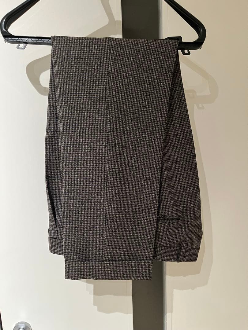 DePetrillo デペトリロブラウンベースチェック柄スーツ46 Drop7