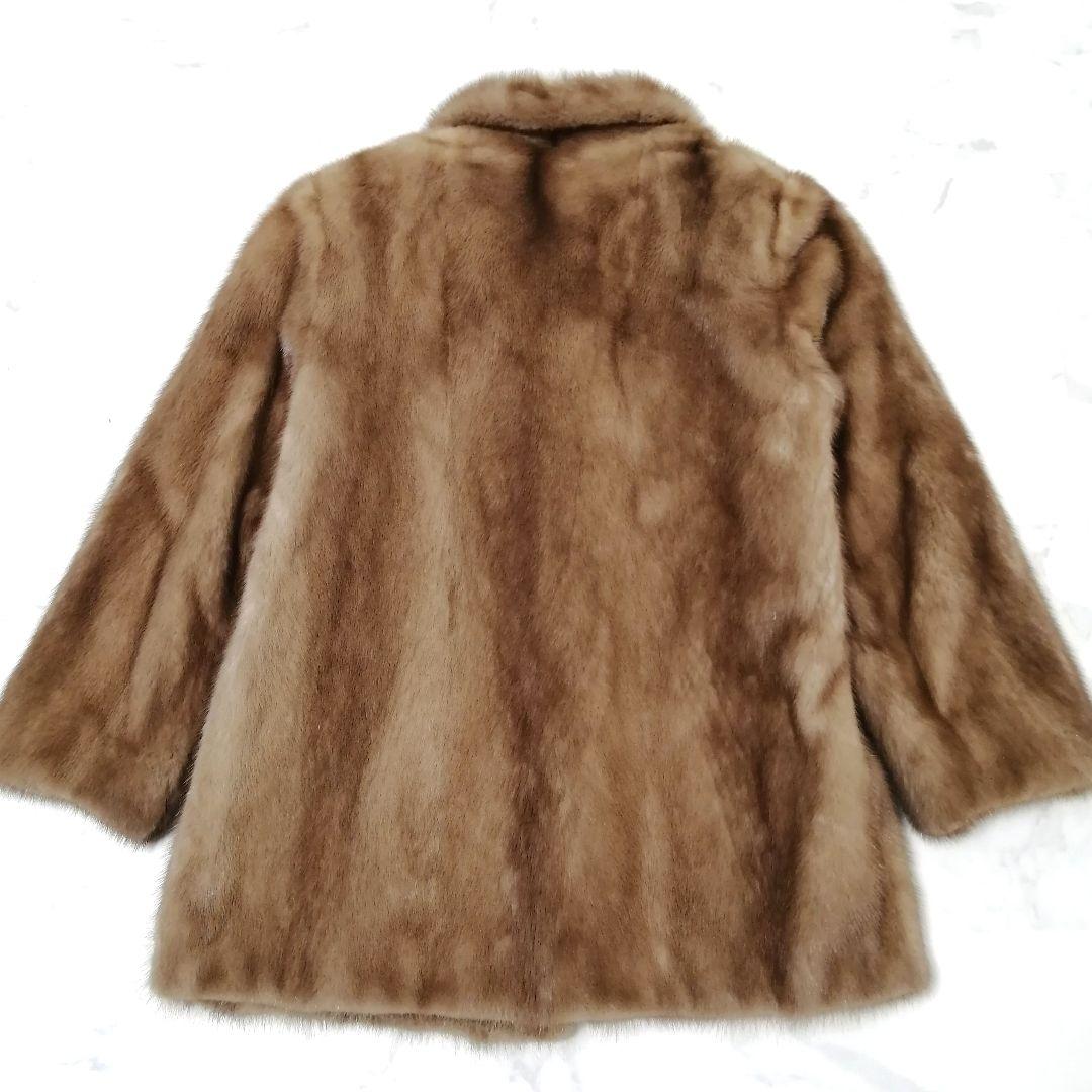デミバフミンク　毛皮 コート　リアルファー　毛並み良好　9　高級　ゆったり