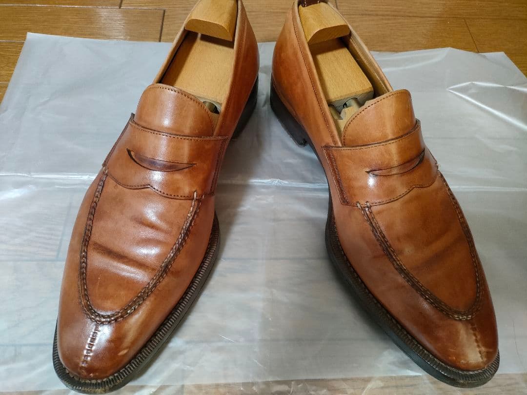 サントーニ　サイズ8 イタリア製　ステッチローファー　ブラウン　26.5センチ