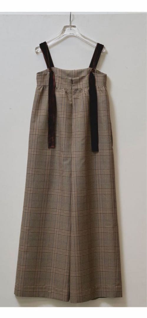 ダブルハート チェック柄サロペット