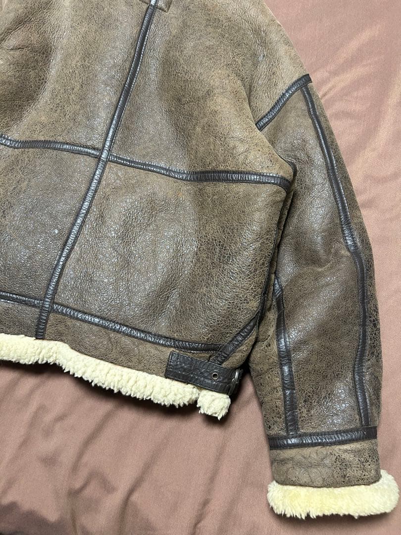 B-3 ムートンジャケット シープスキン ボアブルゾン L フライトジャケット