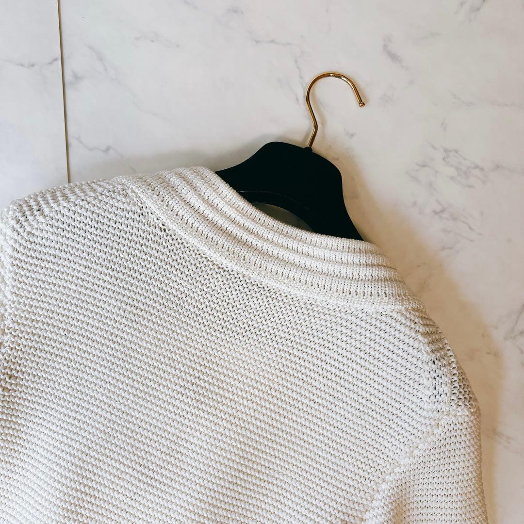 【未使用級】エポカ　ノーカラー　ニットジャケット カーディガン　金ボタン