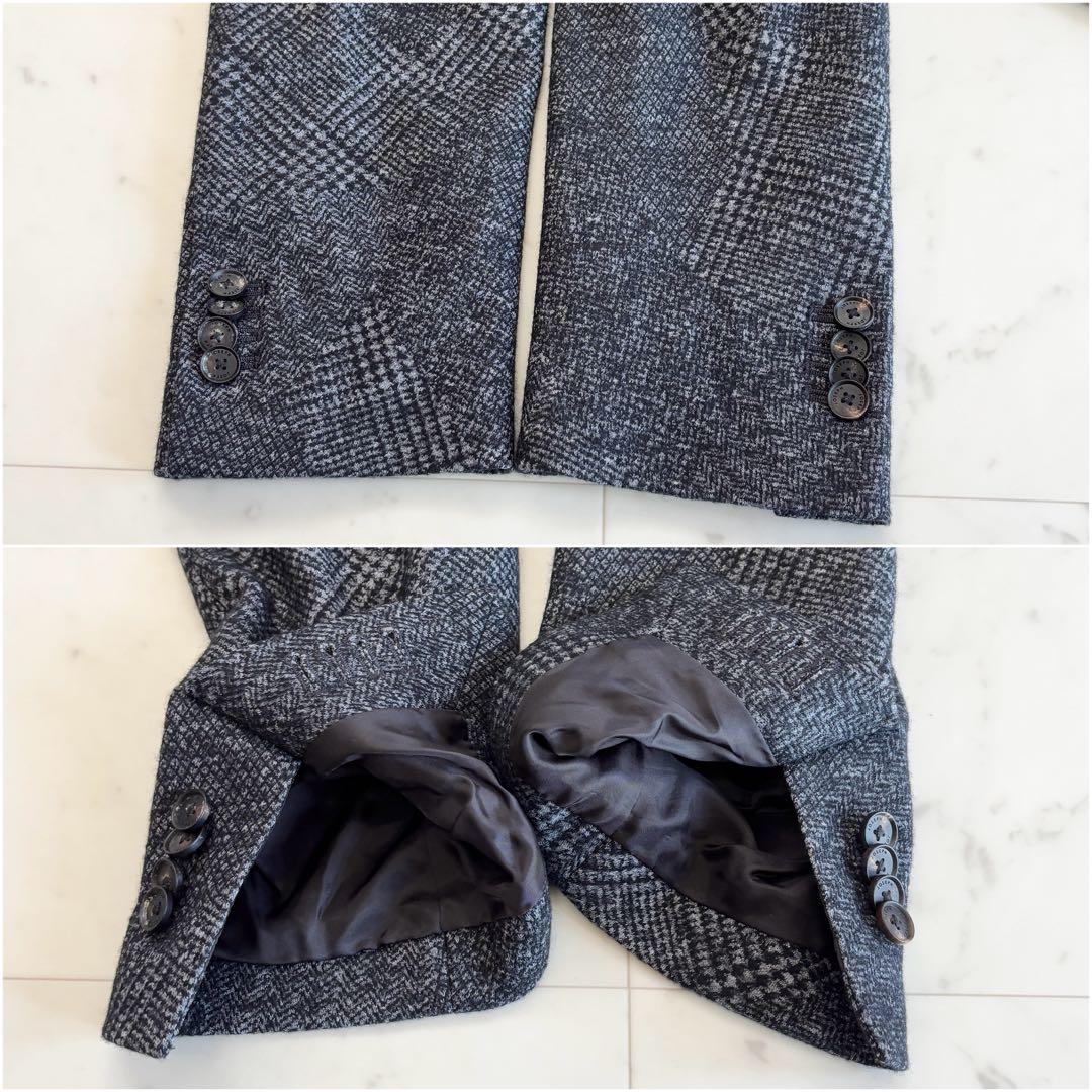 希少・美品 ジョゼフオム セットアップ 総裏 本切羽 チェック ブラック