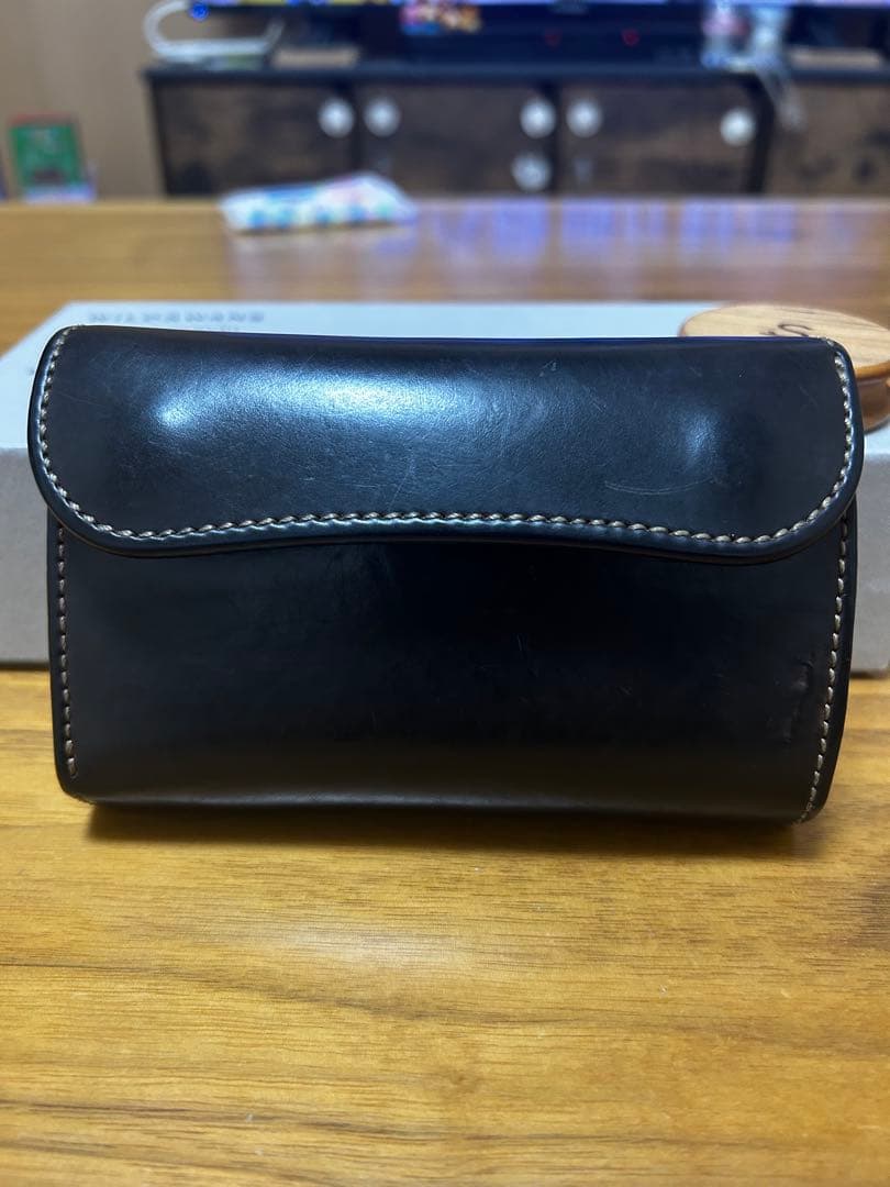 WILD SWANS ダークバーガンディー シェルコードバン 三つ折り財布