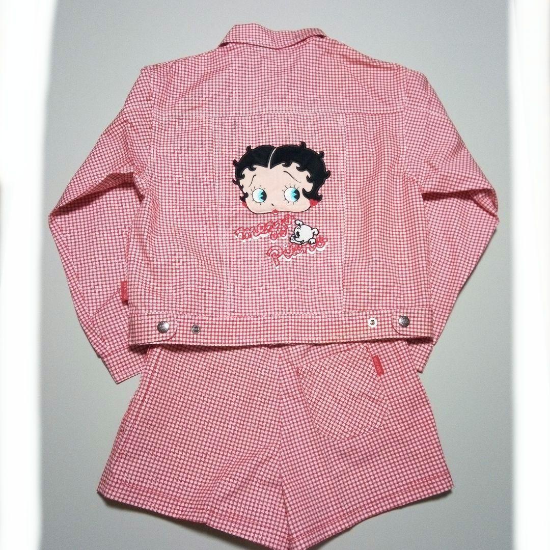 未使用品メゾピアノ　ベティ・ブープ 赤チェック スーツ　ジャケットショートパンツ