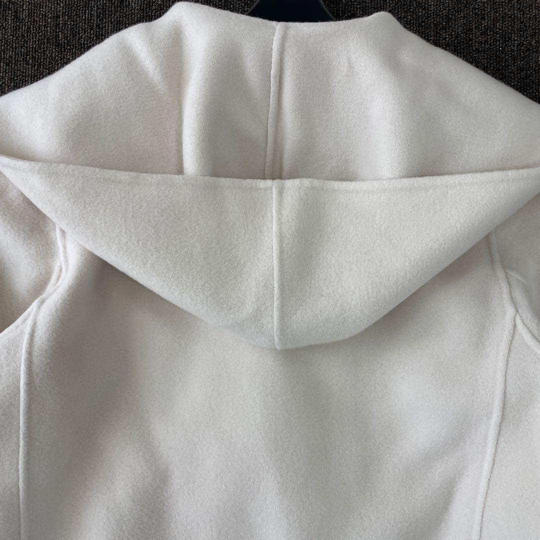 23区 ウールリバーコート フード付き ミドル丈 アウター アイボリー 36 S