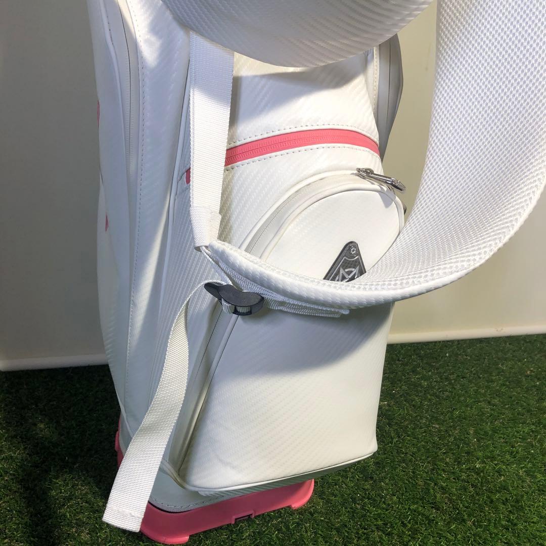 訳ありOMNIX GOLF 8.5型　スタンドキャディバッグ ホワイト　ピンク