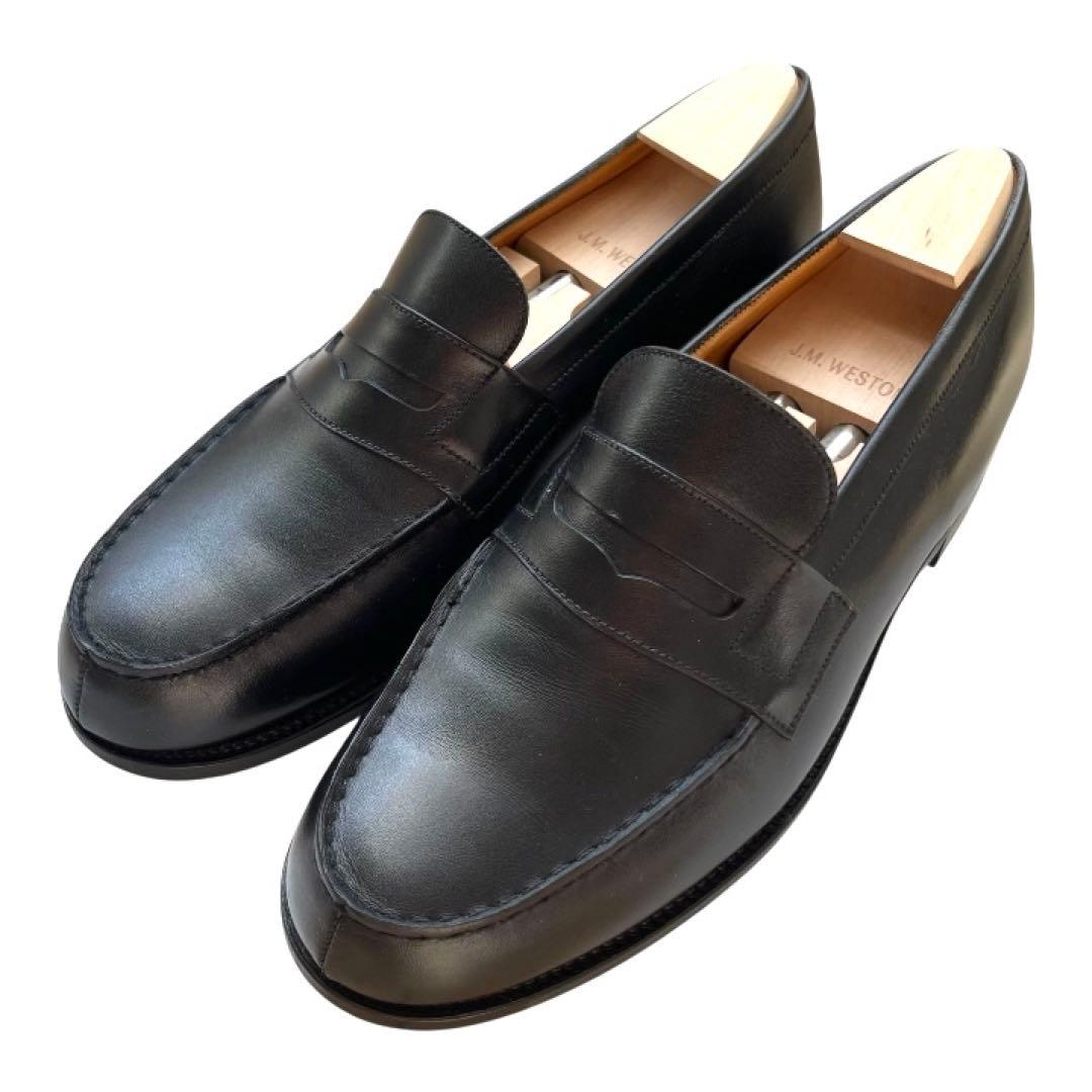 美品 JM WESTON 180 ローファー 6C 純正シューツリー付 ブラック