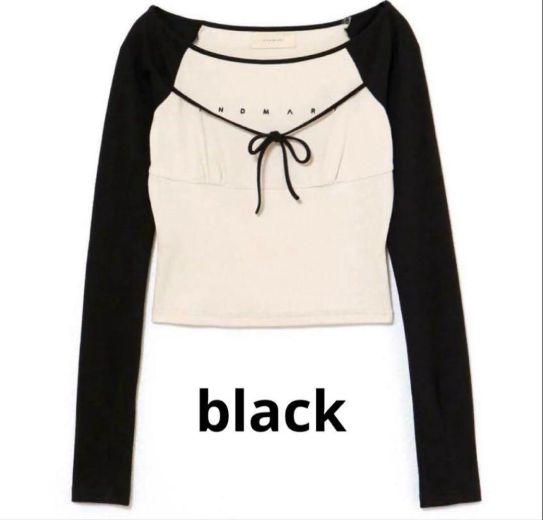 ぽ*様 【正規品】andmary Alma ribbon tops black