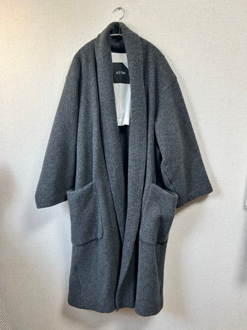 ATON グレー ローブコート