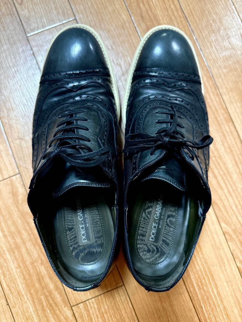 ケ*ン様 DOLCE&GABBANA クォーターブローグレザードレスシューズ 6