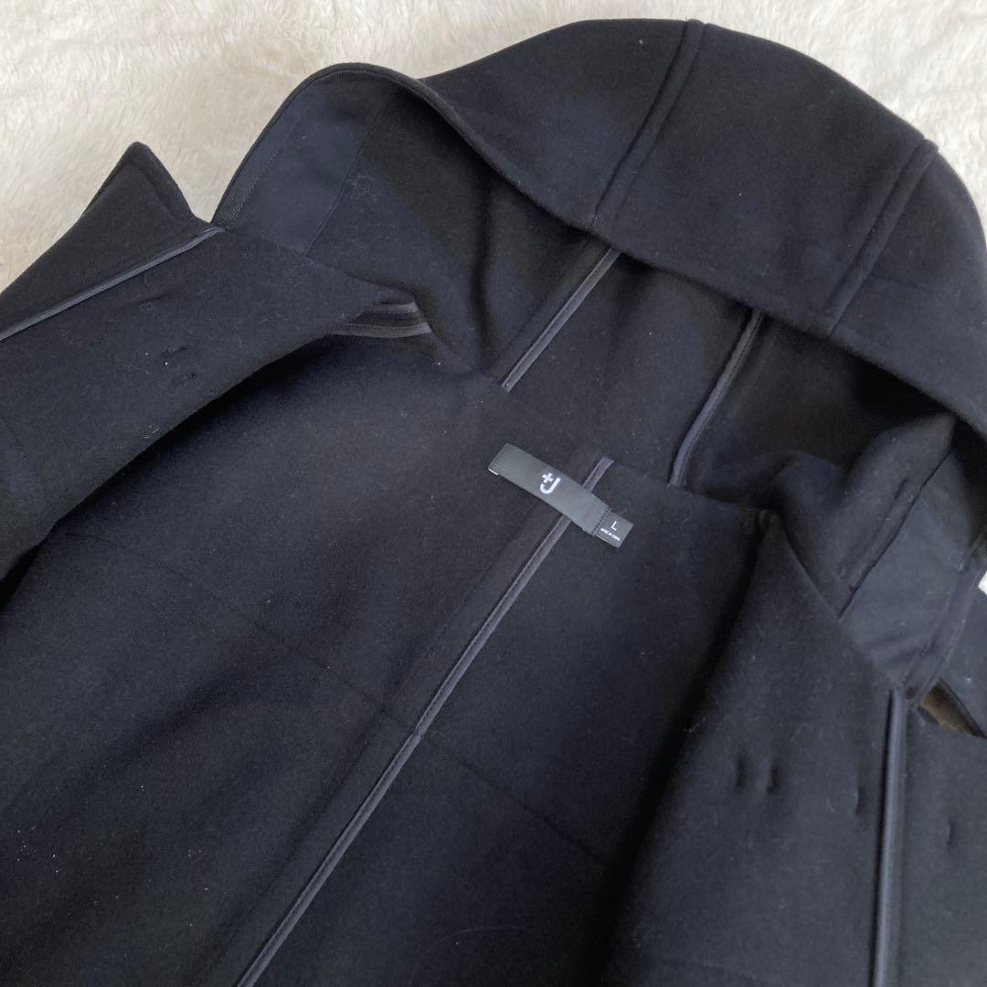 【極美品・完売品】ユニクロ+J　ウールオーバーサイズダッフルコート　黒　サイズL