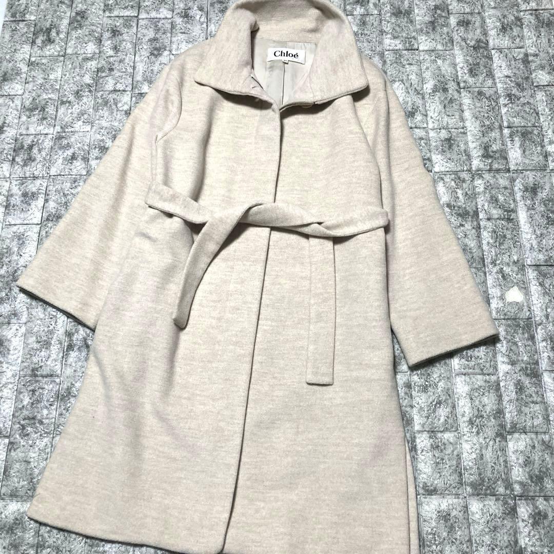 Ho to　Chloé クロエ　ロングコート　スタンドカラー　オープンカ