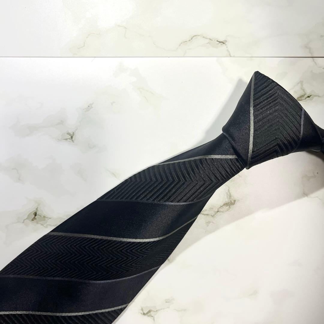 美品✨　激シブ　ブラック　GUCCI グッチ　ジャガード　ネクタイ