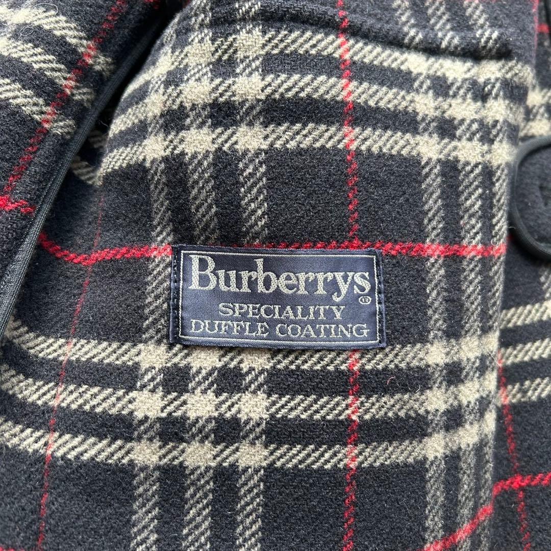 【美品】バーバリー ノバチェック ダッフルコート ロング 英国製 ネイビー