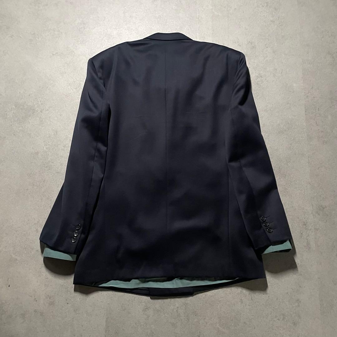 特注【vintage】セットアップ ダブルスーツ カジュアル　光沢　ネイビー