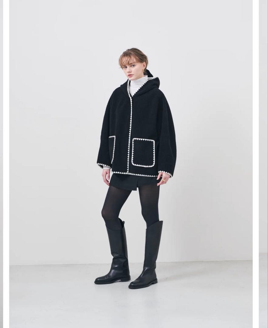 Liten リテンScallop Boa Hoodie / Black 【新品】