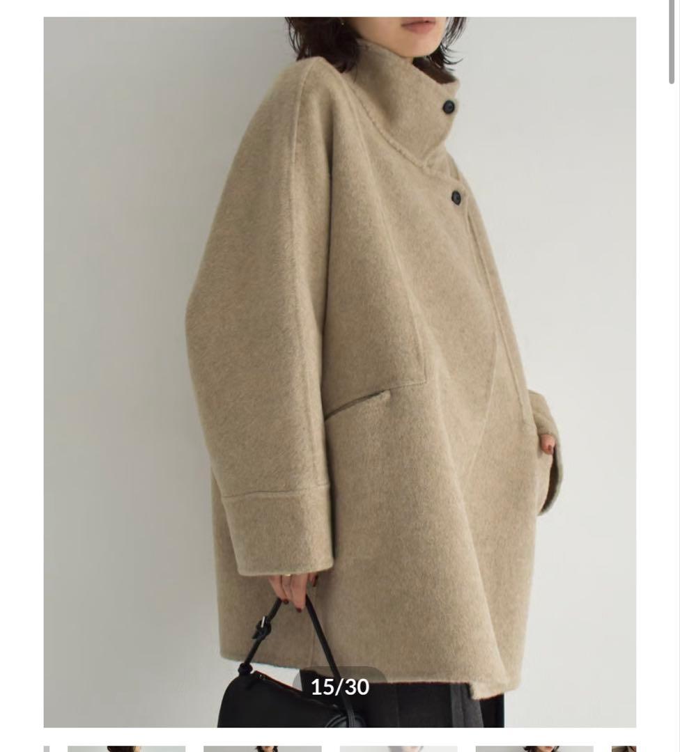 ジャケット・アウター Stand Collar Midi Wool Coat