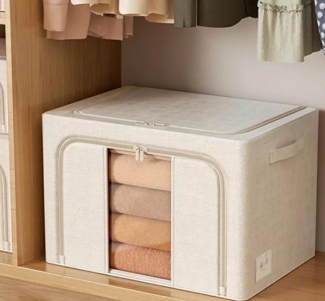 新品未使用 衣類収納 収納ボックス 折りたたみ 丈夫 透明窓 大容量66L 8個