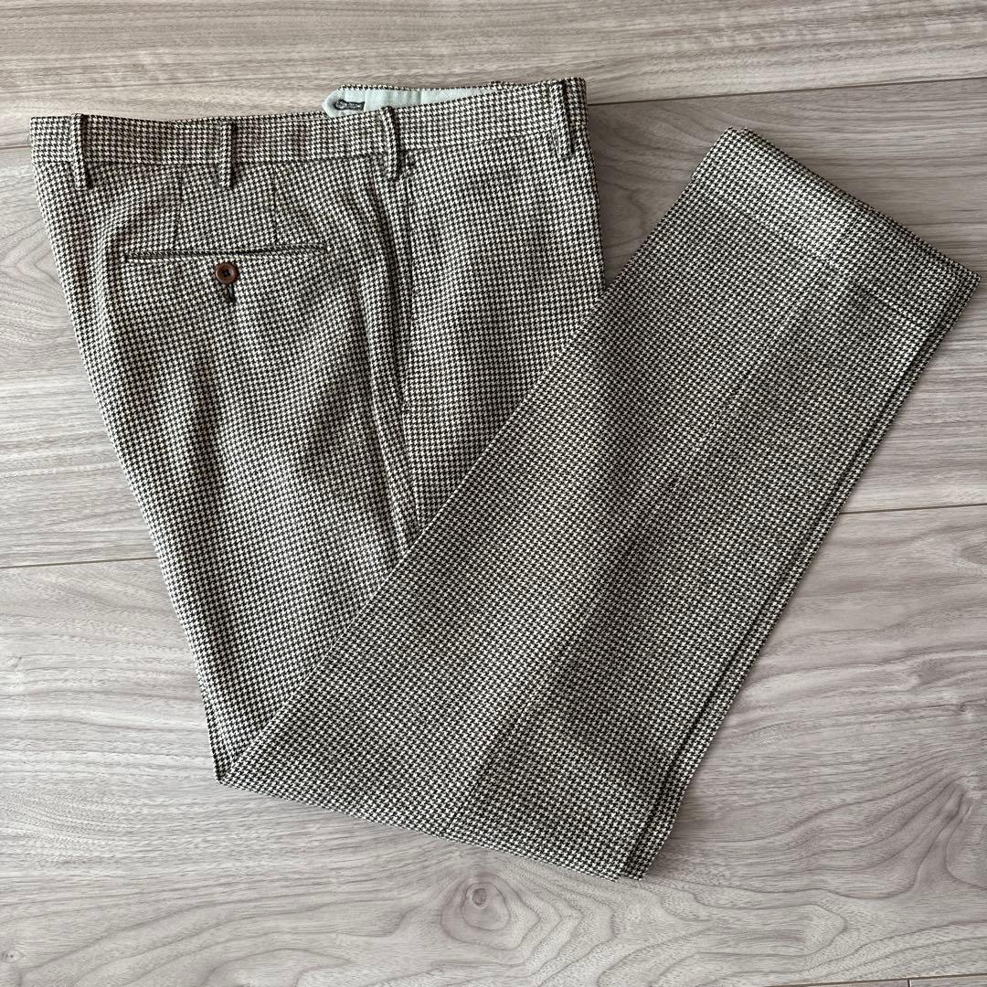 INCOTEX × BEAMS F 千鳥格子 フランネルスラックス 52