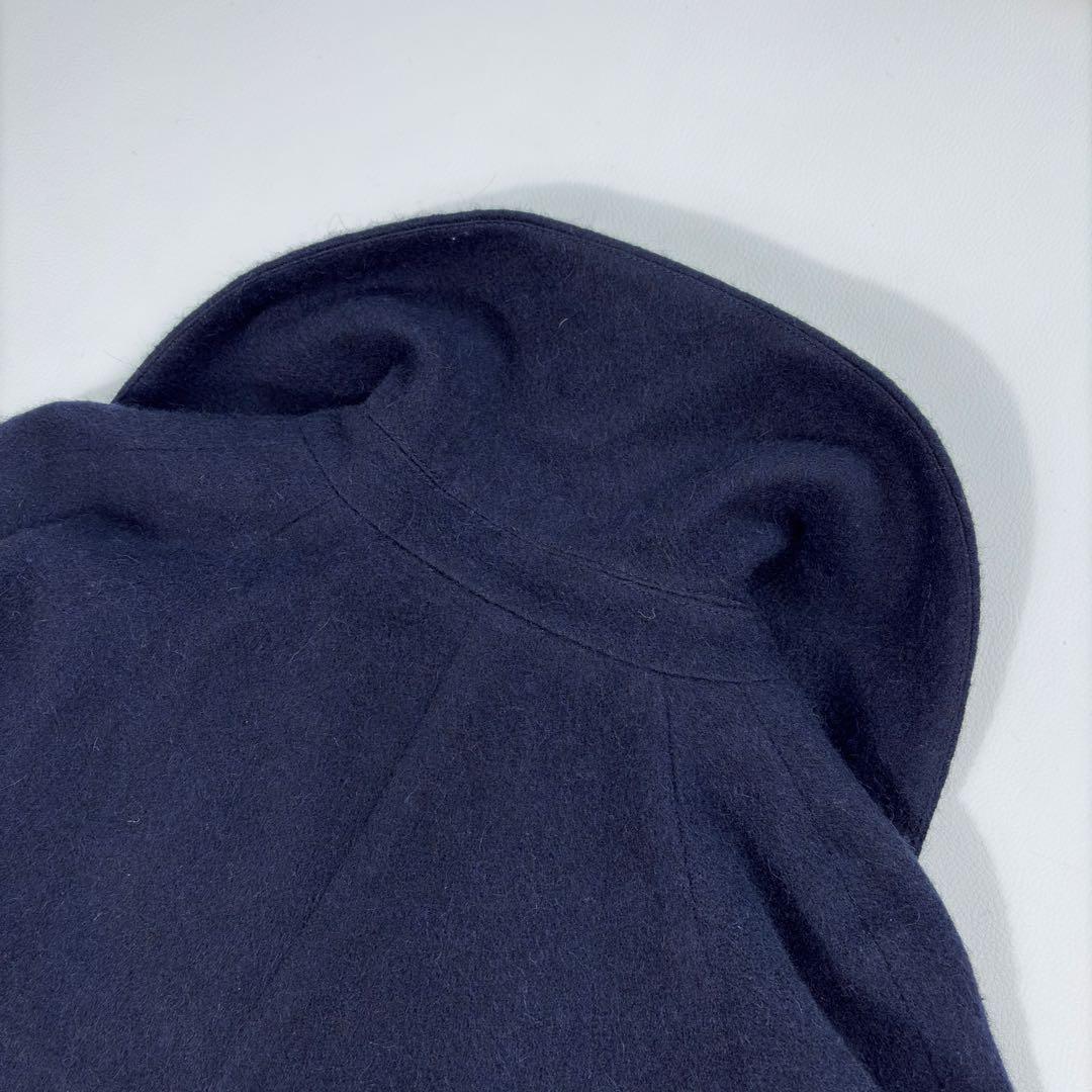 ココディール アルパカ混ウール ピーコート ダブルブレスト オーバーサイズ 紺