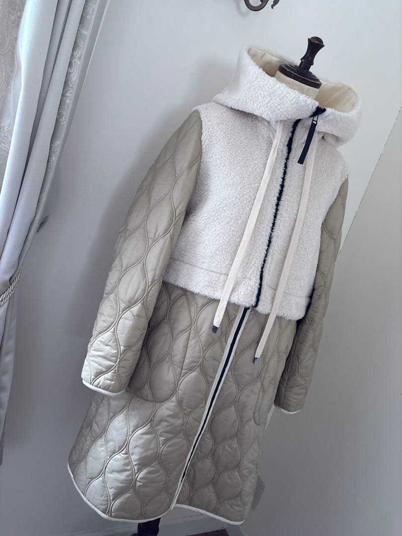 マーレンダム MARLENEDAM 2wayロング中綿コート　40 ベージュ