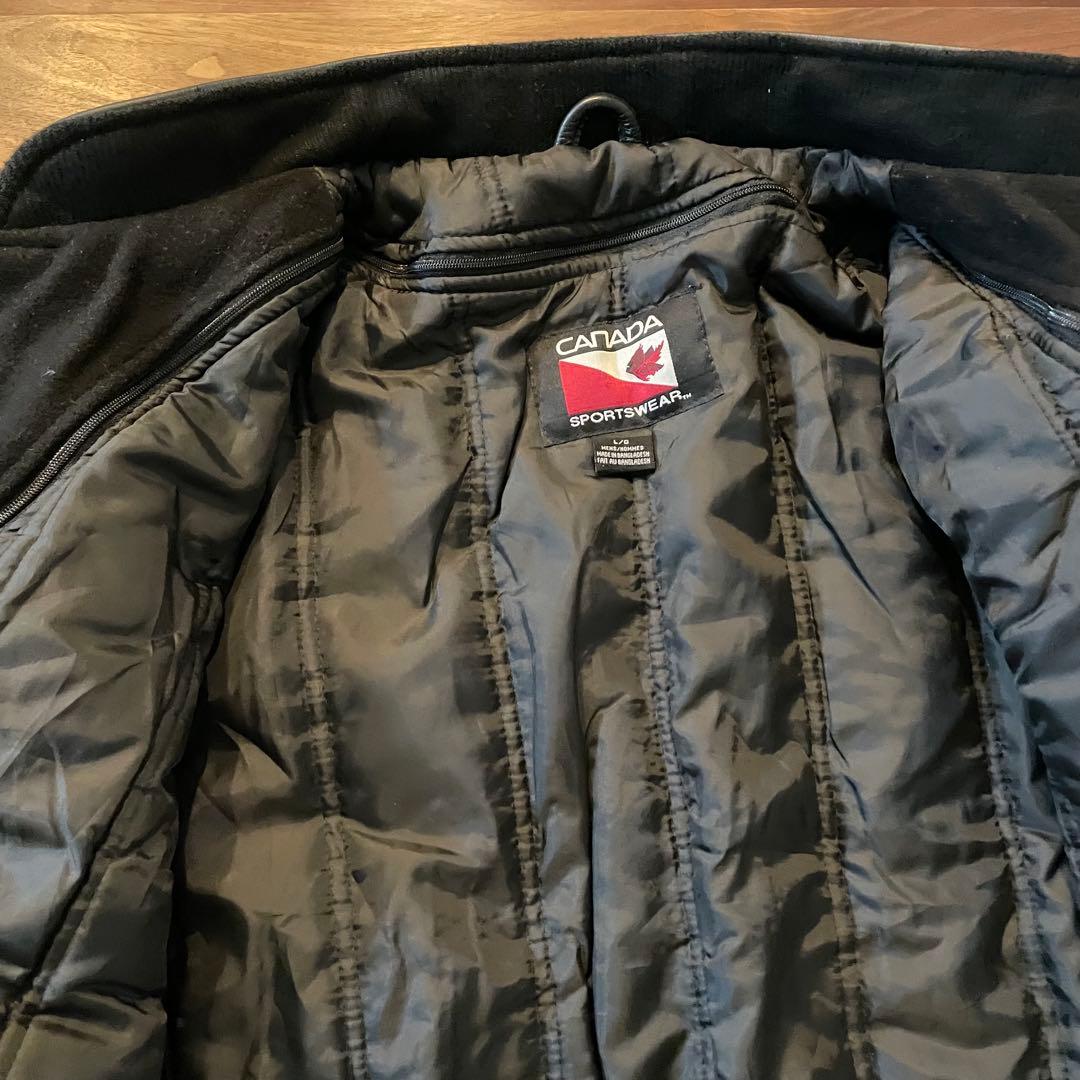 ブロック大学フットボールチームアワードジャケット　リアルレザー　ウール　L