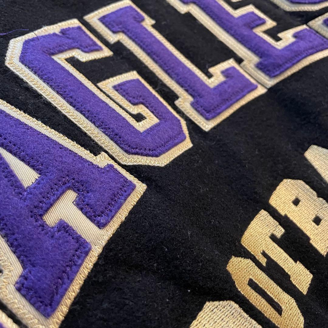 ブロック大学フットボールチームアワードジャケット　リアルレザー　ウール　L